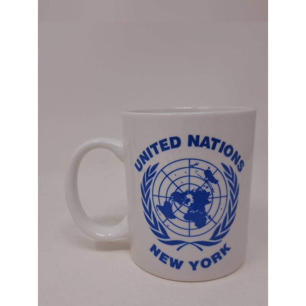 Vintage 90s United Nations New York Mug Coffee City Merchandise Gift Shop
